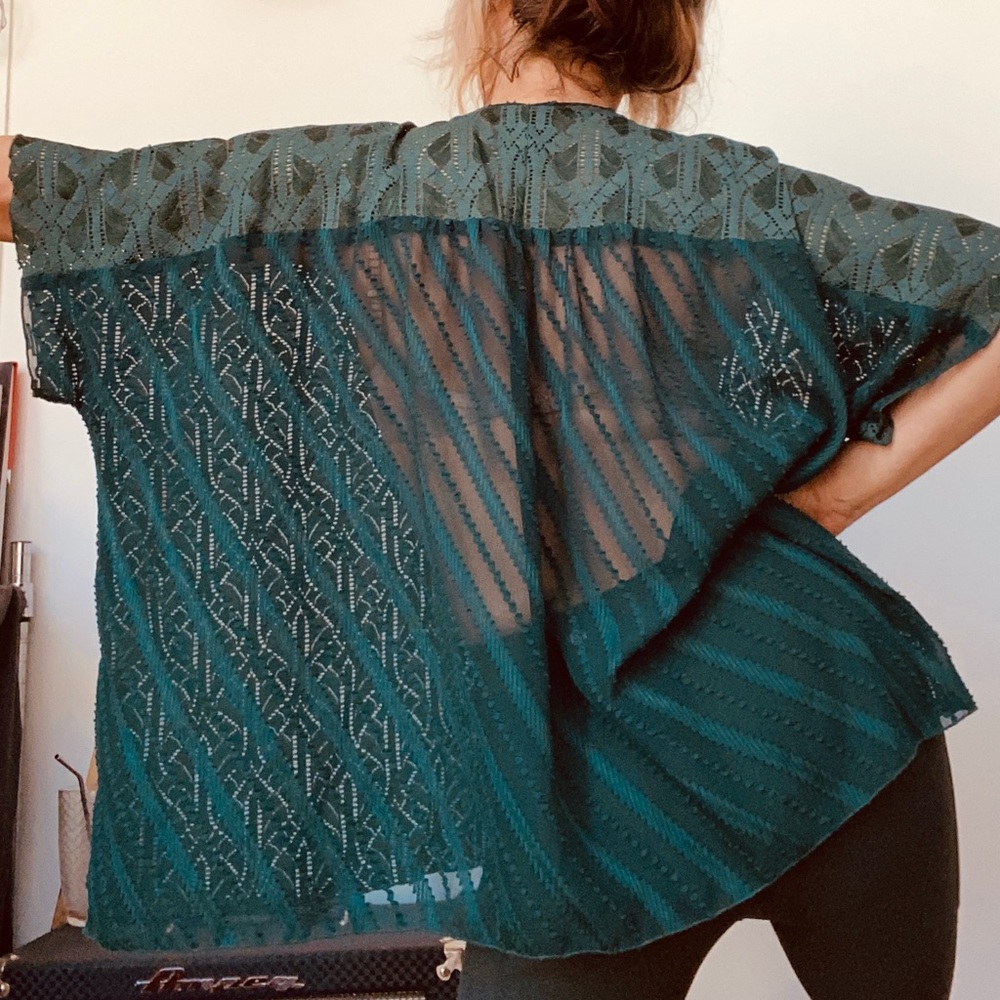 Anna Sui Rare Sheer Fancy Swing Top